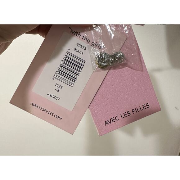 Avec Les Filles Faux Leather Black Puffer Jacket Size XS NWT Oversized - Picture 8 of 16